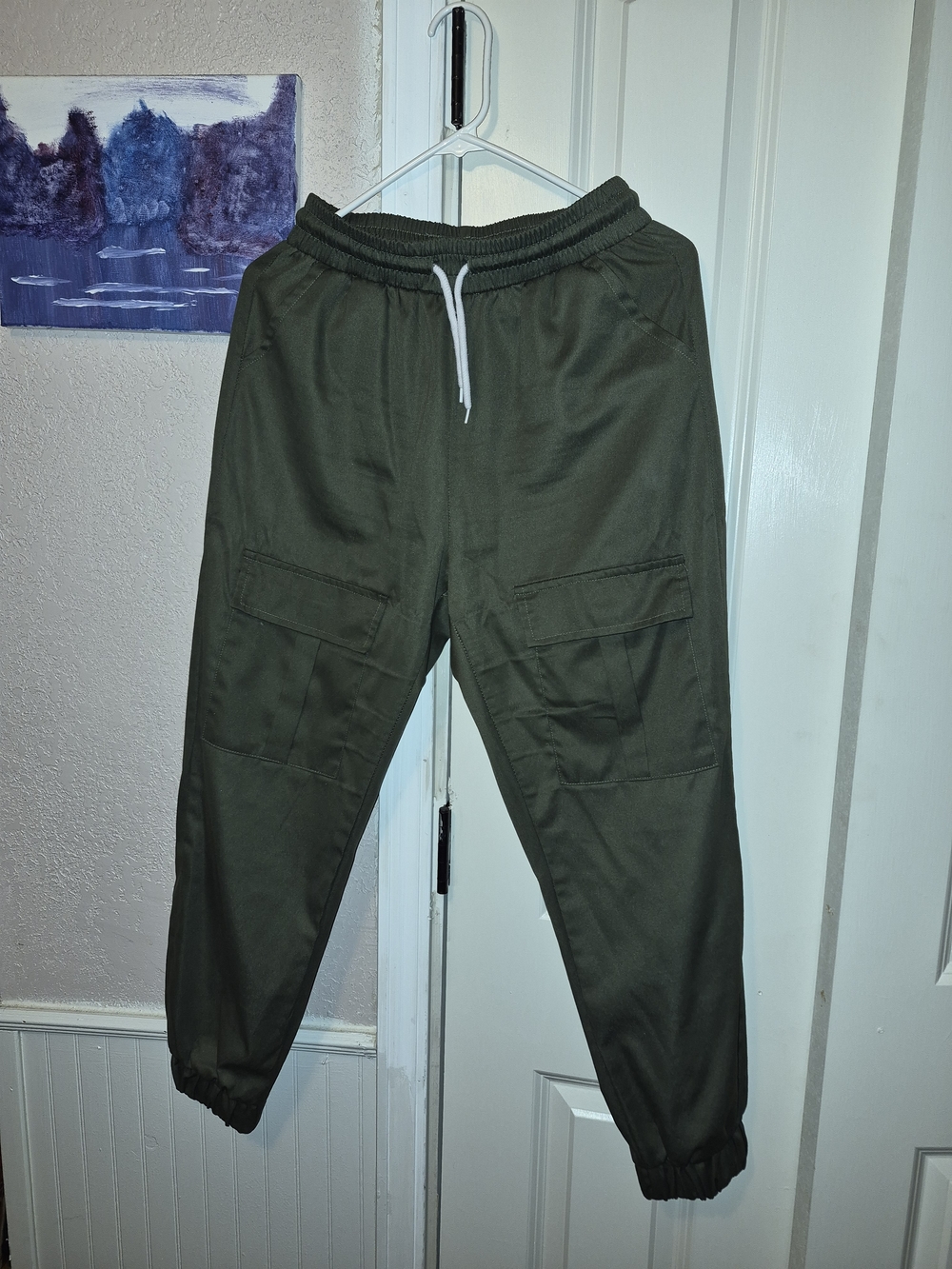 Women's Olive Cargo Jogger Pants - Unbranded
